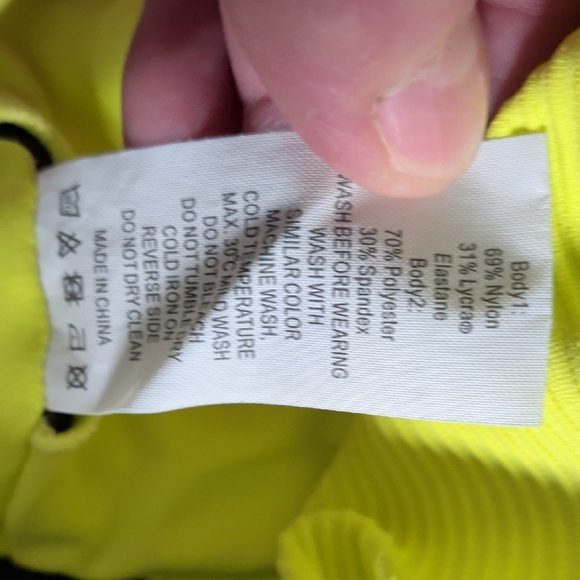 ZYIA Neon Yellow & Charcoal Ribbed Sports Bralette - Picture 4 of 5